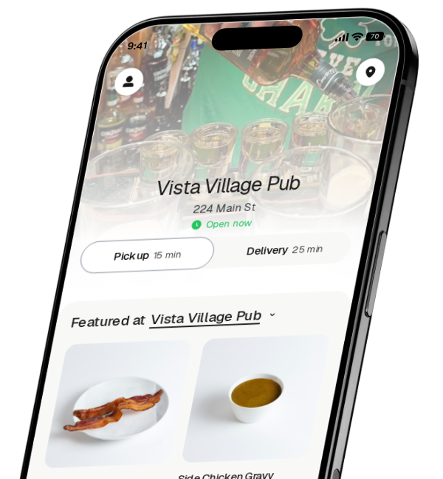 Vista Village Pub app preview